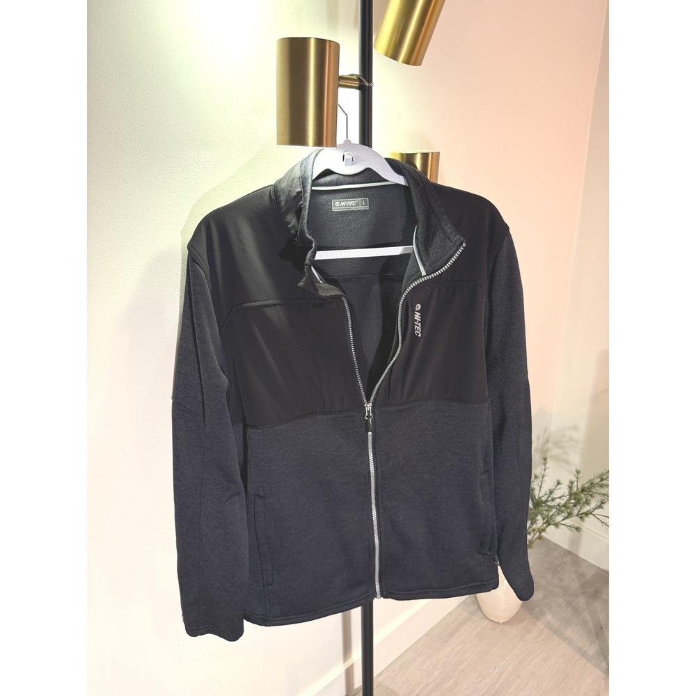Hi-Tec Mens Hybrid Full Zip Fleece Softshell Jacket black gorpcore outerwear L